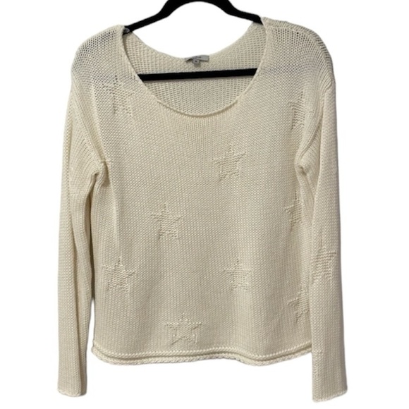 Rails Kalani White Stars Cotton Scoop Neck Long Sleeve Pullover Sweater Size XS - Picture 3 of 13